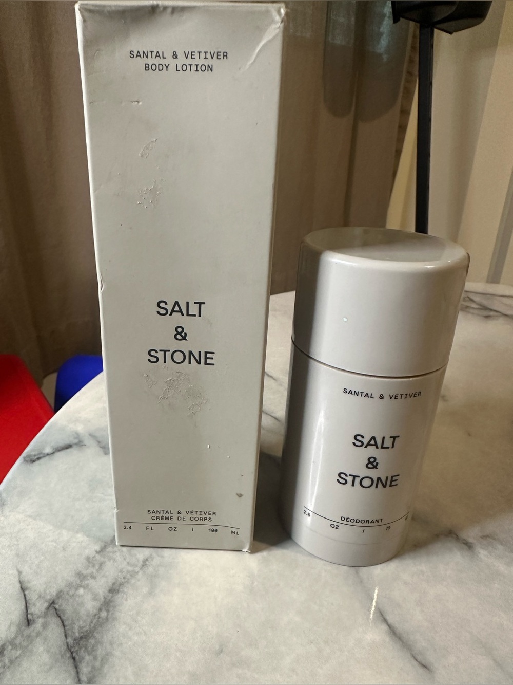 Salt & Stone Santal & Vetiver Body Lotion and Deodorant Duo - White